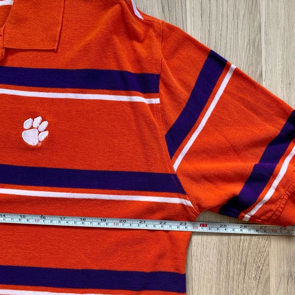 Clemson Tigers NCAA Press Box Striped Polo shirt - Picture 7 of 8
